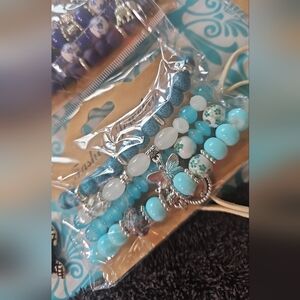 Blue and Silver Layered Turquoise Bracelet